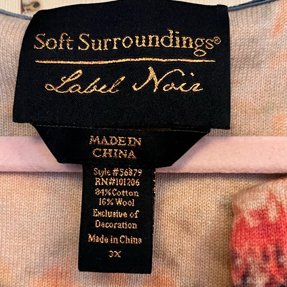 Soft Surroundings Label Noir Women’s Oushak Wool Blend Cardigan Size 3X - Picture 4 of 7